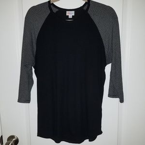 Lularoe Randy baseball shirt black and white
